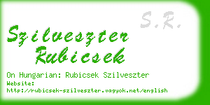 szilveszter rubicsek business card